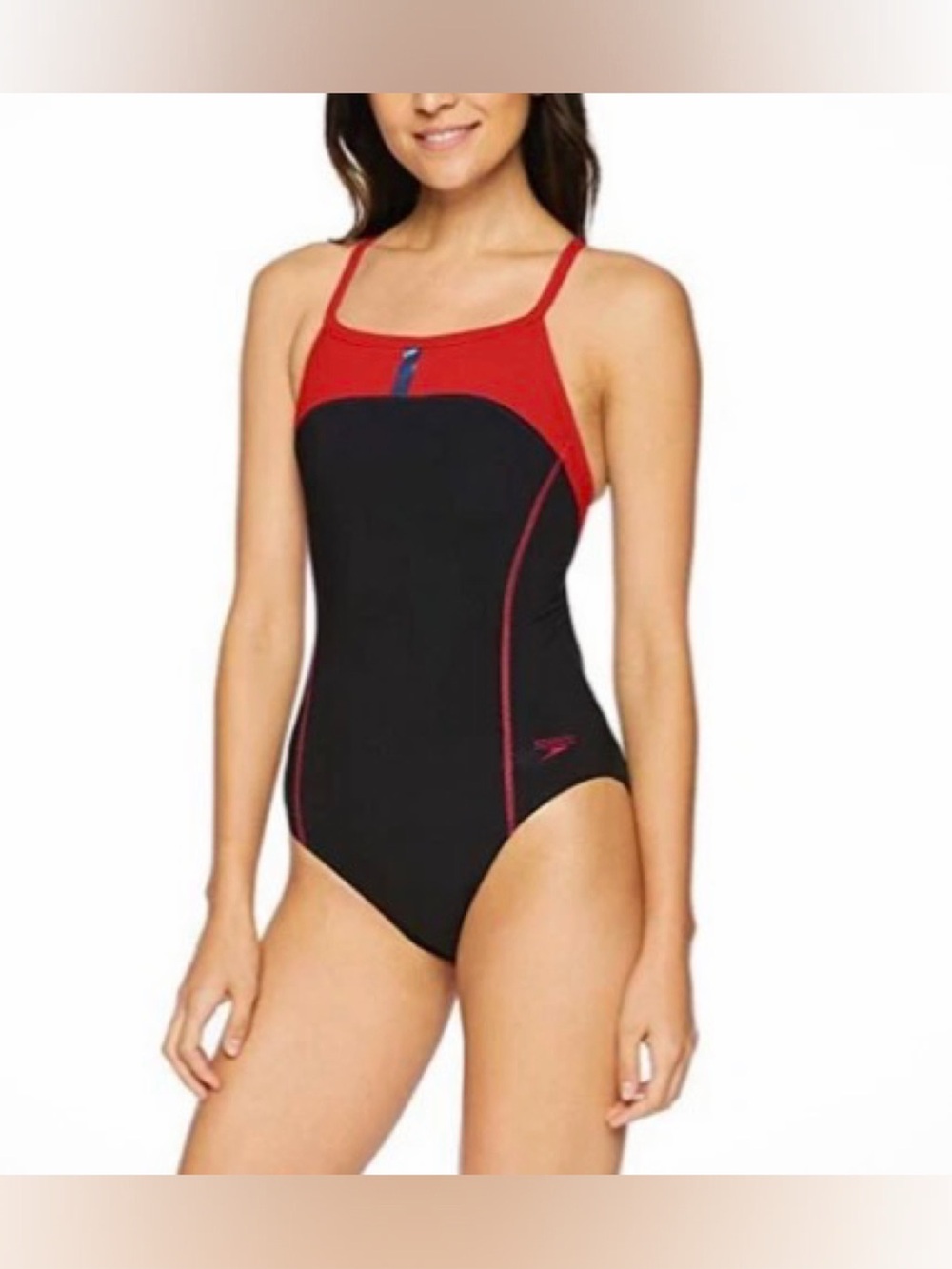NWT - SPEEDO PowerPLUS Bolt Splice Drill Back Swimsuit One Piece - 28